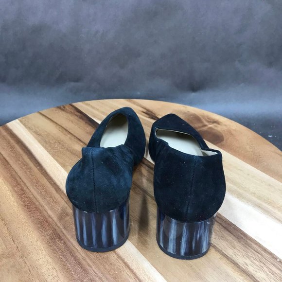 Enzo Angiolini Black Suede Block Heels Slip On Shoes Womens Size 6 B - Picture 4 of 7